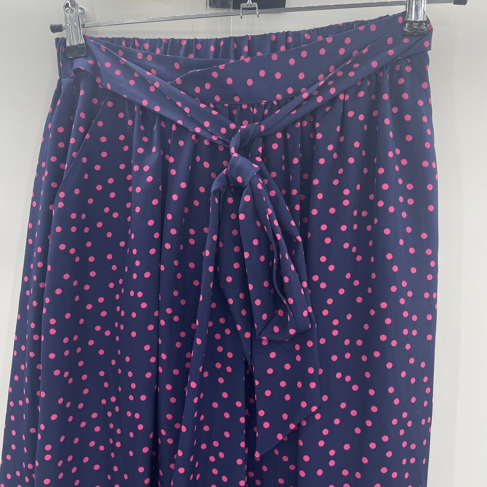 J. PETERMAN Maxi Polka Dot Skirt Womens Size 6 Lightweight Pull On Self Tie Belt - Picture 3 of 9